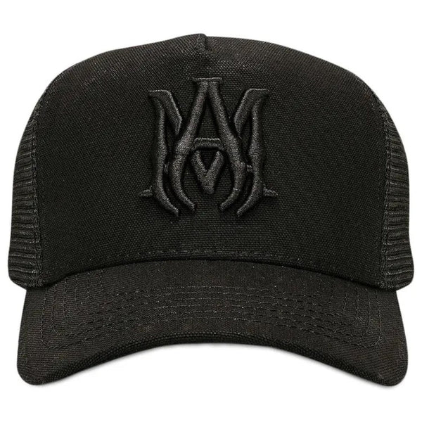 Amiri MA Branded Logo Black Trucker Hat One Size
